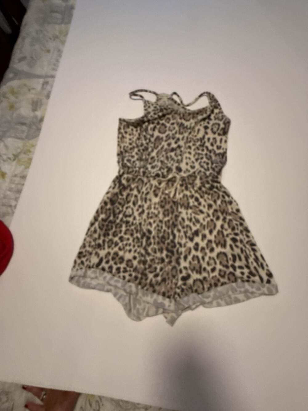 Rolla Coster Women's Animal Leopard Print Tied Waist Racerback Romper